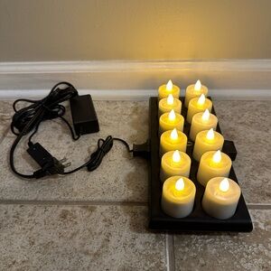 Hollowick Platinum+ Flameless Rechargeable Candle Set w/ Charging Tray